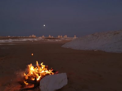 Noche en el desierto en Egipto